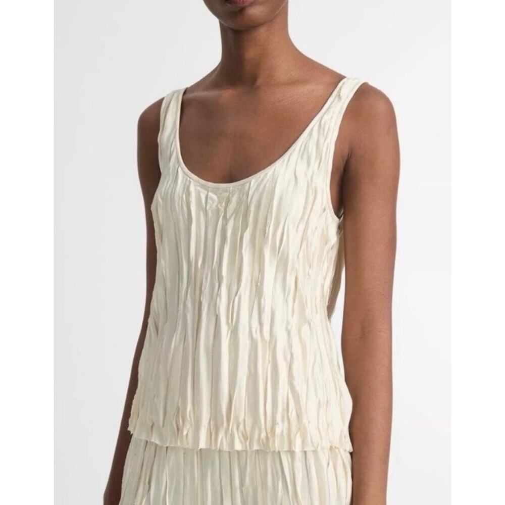 Vince Crushed Bias-Strip Tank Top in Ivory. Originally $365 Size L. NWOT